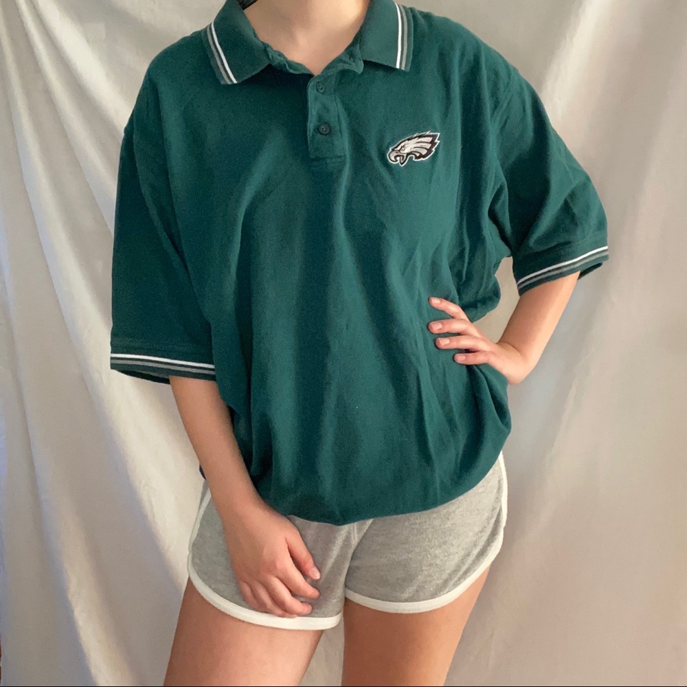 NFL Authentic Eagles Embroidered Collared Shirt
